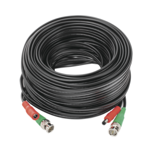 Cable Coaxial Armado de 20 Metros para Video y Energía / Optimizado para Cámaras 4K / Conector BNC (Video) y PLUG de Ali