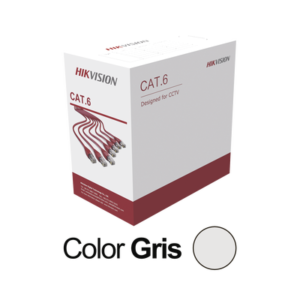 Bobina de cable UTP 305 m., Cat6 (23 AWG), Color Gris, PVC (CM), uso en Interior, 100% Cobre, Para aplicaciones de CCTV